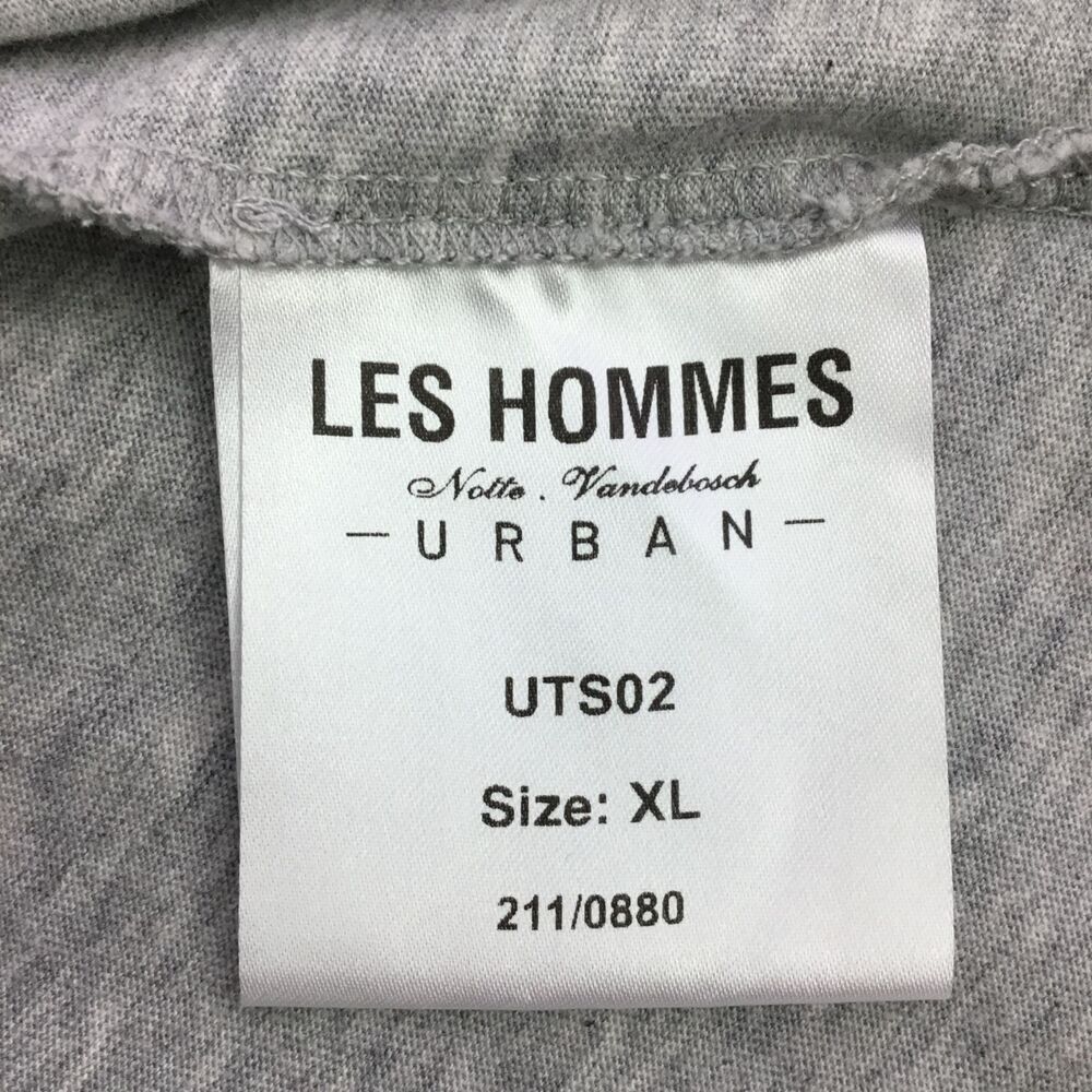LES HOMMES Urban T-Shirt Mens XL V-Neck Gray Heather Short Sleeve Logo Slim Fit - Picture 7 of 8